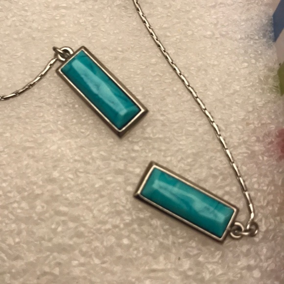 🧿Turquoise Drop & Linear Earrings - Picture 3 of 5